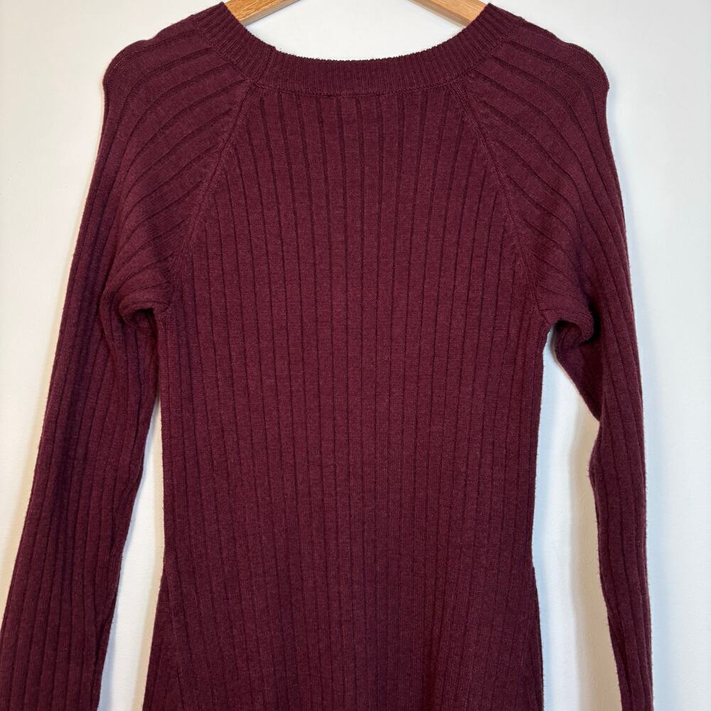 Lane Bryant Rib Sweater A Line Midi Dress Size 10/12 maroon Holiday Fall - Picture 6 of 13